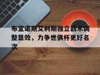 杏彩体育官网入口-关于布宜诺斯艾利斯独立战术调整显效，力争世俱杯更好名次的信息
